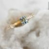 18K Diamond Cuff Ring Unique Aquamarine Ring