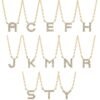 18K Gold Diamond letter necklace, Tiny letter necklace, Letter M necklace, Dainty initial necklace gold, Small monogram necklace