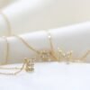 18K Gold Diamond letter necklace, Tiny letter necklace, Letter M necklace, Dainty initial necklace gold, Small monogram necklace