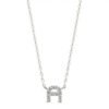 18K Gold Diamond letter necklace, Tiny letter necklace, Letter M necklace, Dainty initial necklace gold, Small monogram necklace