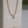 Drilled Diamond Necklace 18Kt Solid Gold Dainty Diamond Necklace 18K Solid Gold Dainty Diamond Solitaire Necklace/ Gift for her