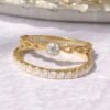 il_fullxfull.4609804311_3tbj-1 14k Solid Gold Genuine Diamond Eternity Band Wedding Band Stack Ring For Women ,18K Solid Gold Diamond Wedding stacking Band ,
