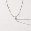 Drilled Diamond Necklace 18Kt Solid Gold Dainty Diamond Necklace 18K Solid Gold Dainty Diamond Solitaire Necklace/ Gift for her