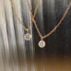 18K Solid Gold Drilled Diamond solitaire necklace