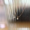 18K Solid Gold Drilled Diamond solitaire necklace