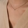 Drilled Diamond Necklace 18Kt Solid Gold Dainty Diamond Necklace 18K Solid Gold Dainty Diamond Solitaire Necklace/ Gift for her