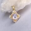 18kt gold stone necklace Lavender Spinel,14Kt Spinel Necklace Pendant Gold purple necklace pendant 18Kt Gold Diamond Spinel Necklace
