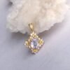 18kt gold stone necklace Lavender Spinel,14Kt Spinel Necklace Pendant Gold purple necklace pendant 18Kt Gold Diamond Spinel Necklace