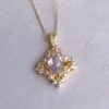 18kt gold stone necklace Lavender Spinel,14Kt Spinel Necklace Pendant Gold purple necklace pendant 18Kt Gold Diamond Spinel Necklace