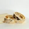 18K Solid Gold Quilted Band Coco Ring, Wide Chunky Ring, 14K Statement Ring Gold ，Thick Dainty Gold Ring, Minimalist Ring, Bridesmaid Gift