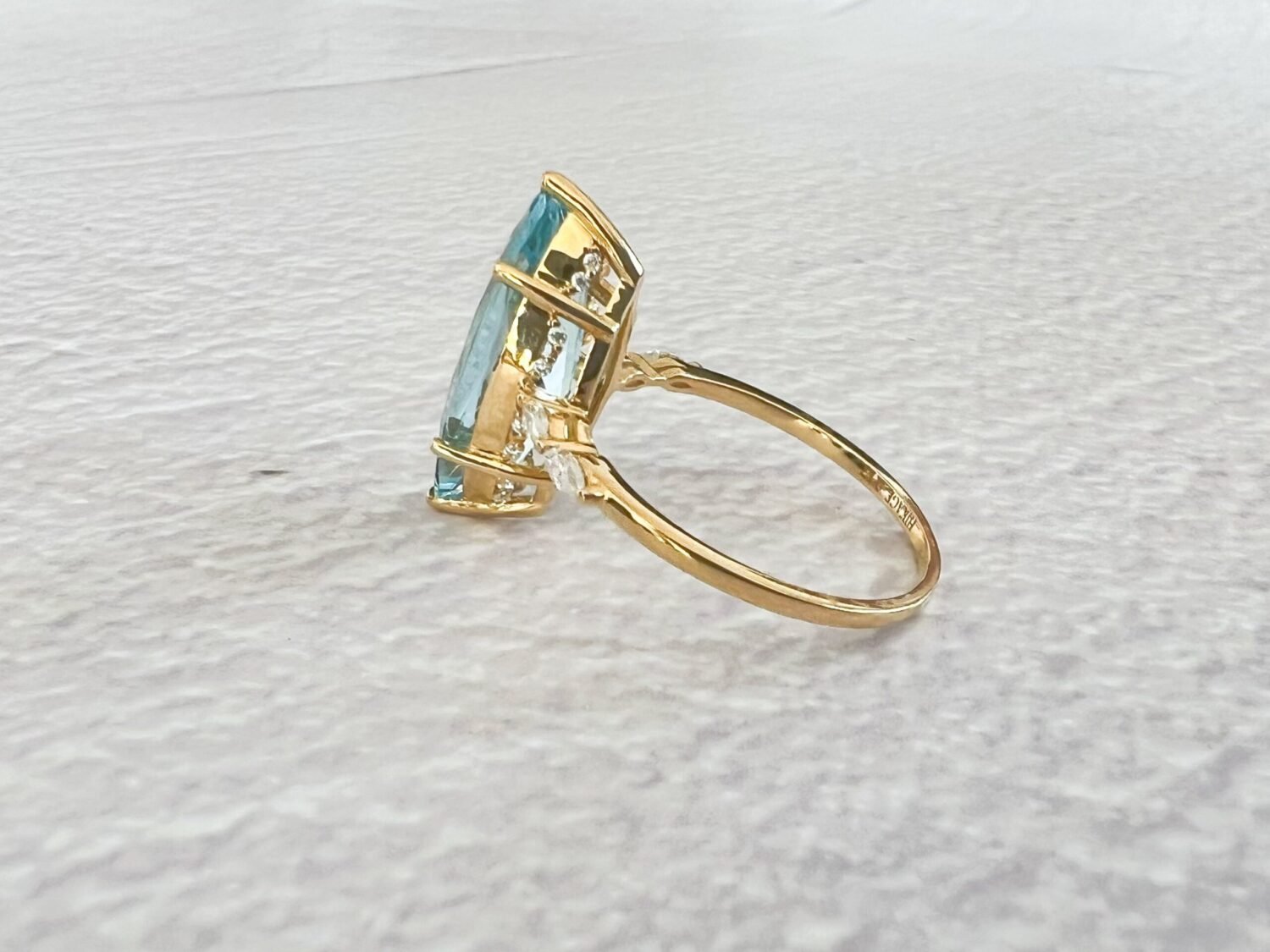 image_04a26192-697d-40a3-83c1-16ad405475b6-1 14K Solid Gold Marquise Santa Maria Blue Aquamarine Engagement Ring & VS Diamond Ring 14K Promise Ring Vintage Diamond Aquamarine Ring