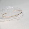 18K Solid Gold 0.20ct Lab Diamond Open Cuff Bracelet