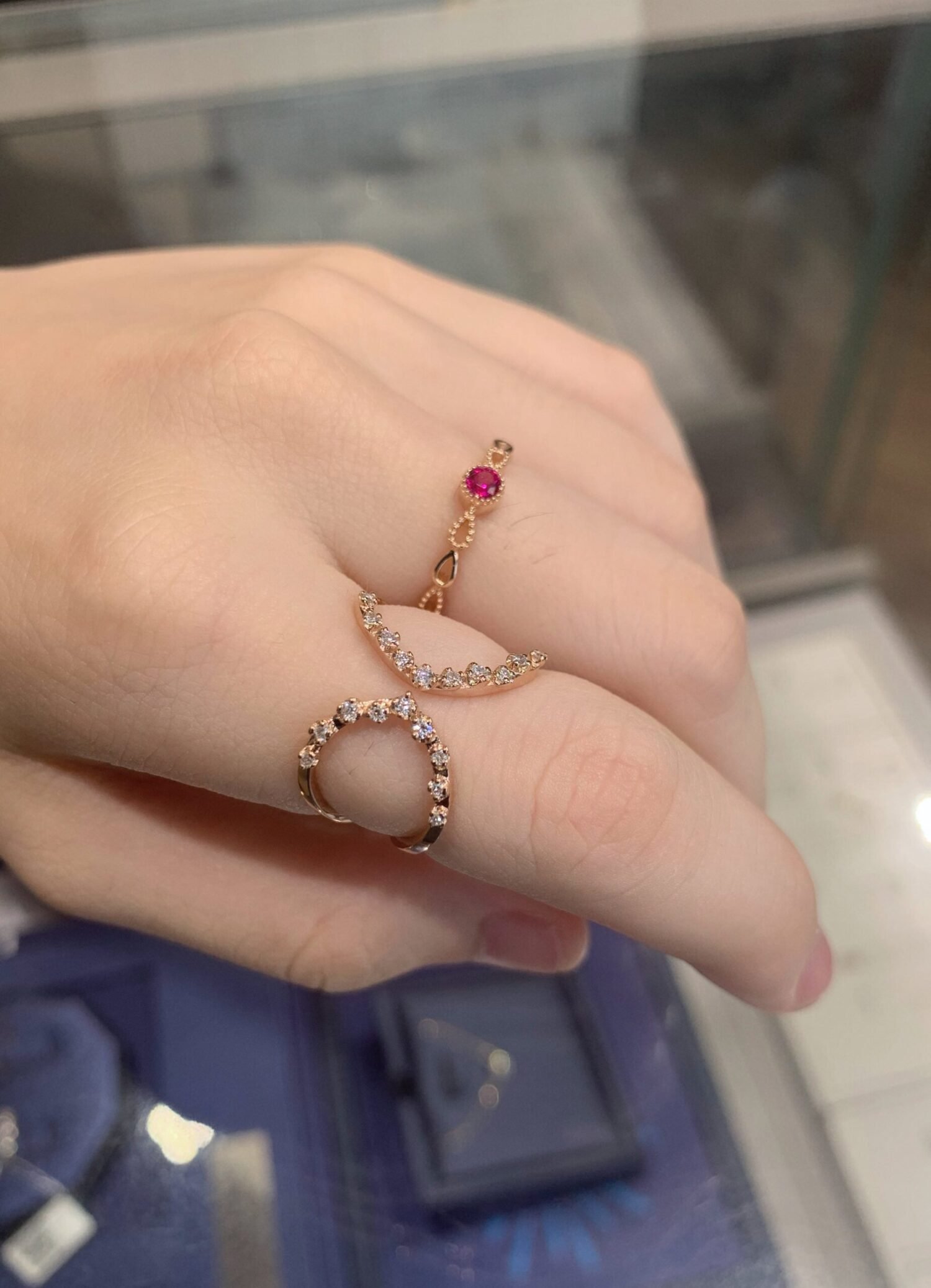 14kt Gold Diamond Criss Cross X Ring, 14K two tone rose gold and white gold gold Diamond Ring, Criss Cross Ring 0.20TCW