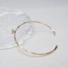 18K Solid Gold 0.20ct Lab Diamond Open Cuff Bracelet