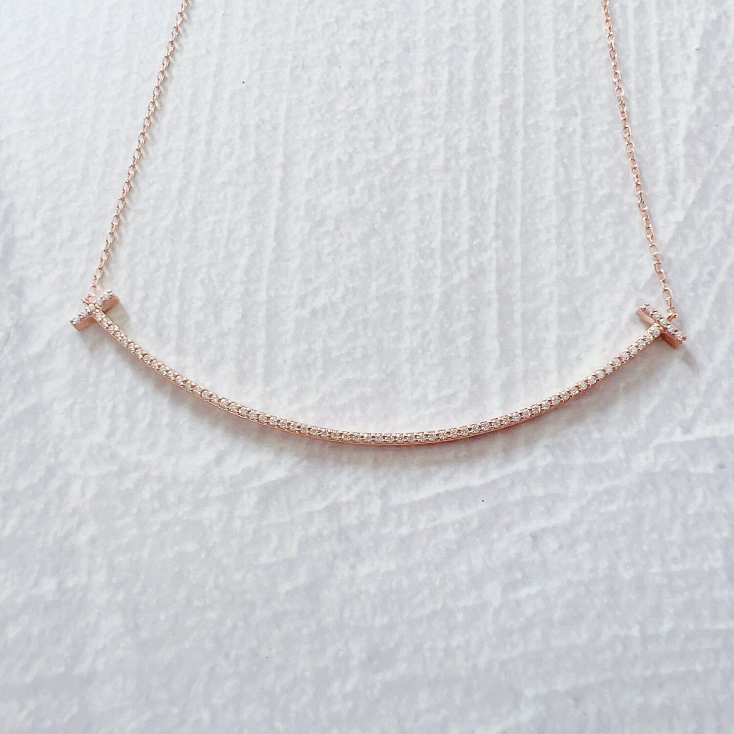 18K Gold Diamond large smile necklace