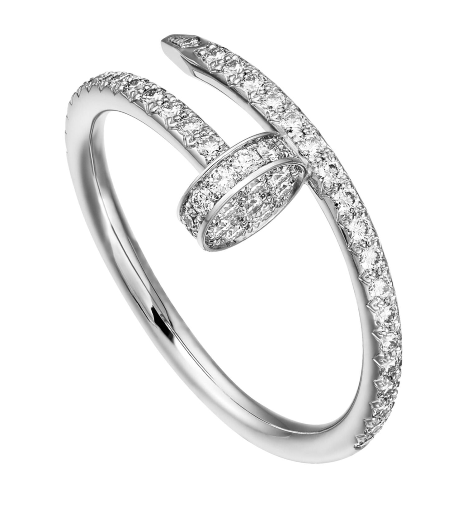 14K Solid Gold Nail Ring Full Diamonds