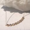 18K Solid Gold Natural Moonstone Seven-Stone Necklace