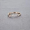 18K Yellow Gold Natural Diamond Bar Ring | Minimalist Pavé Band