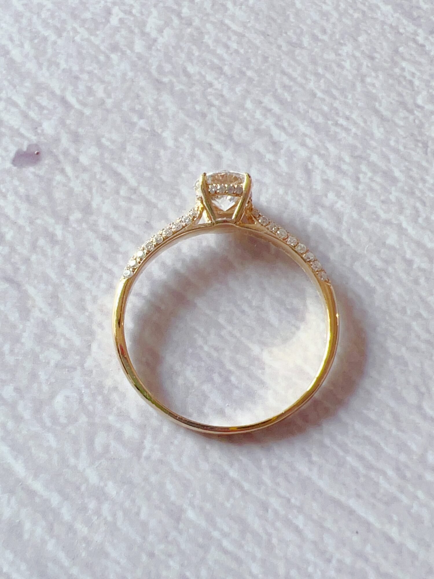 Moissanite engagement ring 14K Solid gold engagement ring Vintage engagement ring Round diamond twisted ring Anniversary promise ring