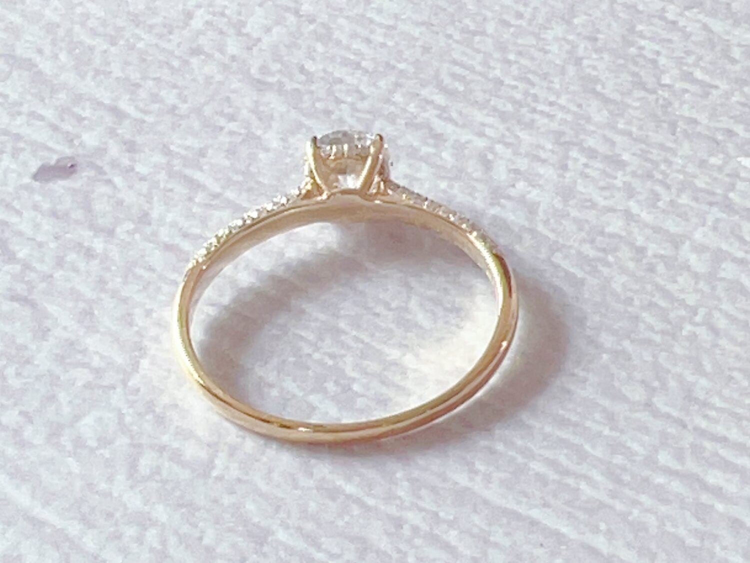Moissanite engagement ring 14K Solid gold engagement ring Vintage engagement ring Round diamond twisted ring Anniversary promise ring