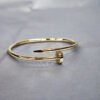 M/18K Bold Gold Nail Bangle