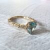 18K Gold Aquamarine Diamond Ring
