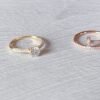 Moissanite engagement ring 14K Solid gold engagement ring Vintage engagement ring Round diamond twisted ring Anniversary promise ring