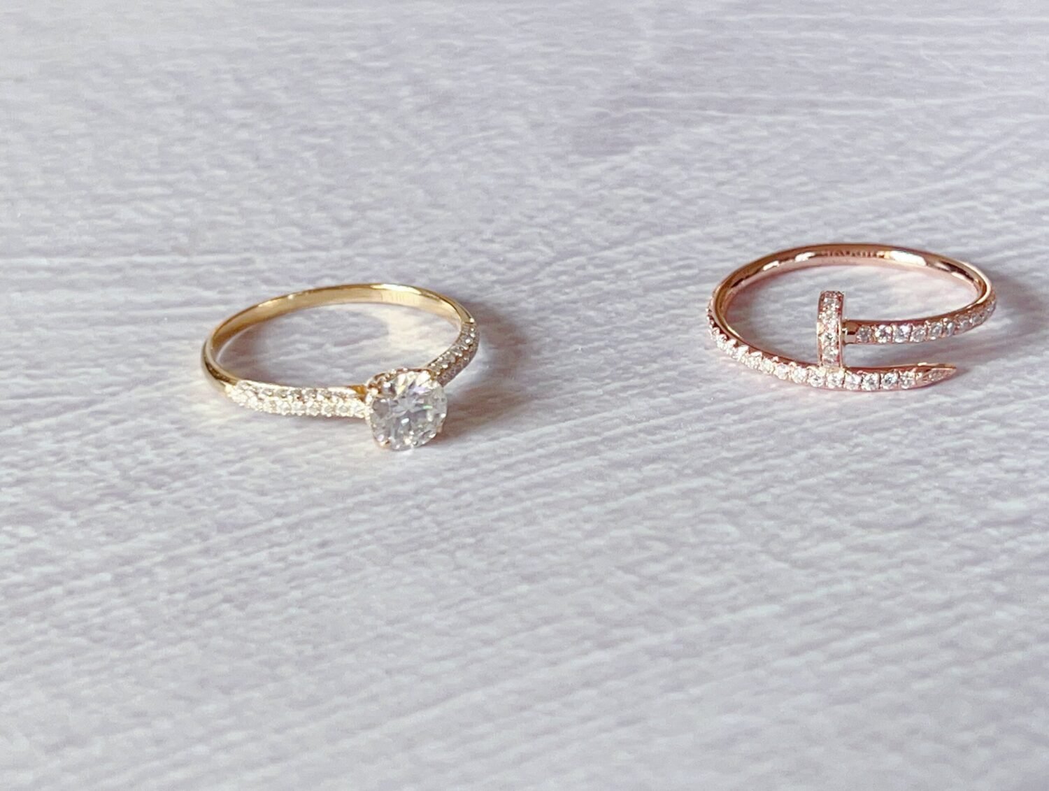 Moissanite engagement ring 14K Solid gold engagement ring Vintage engagement ring Round diamond twisted ring Anniversary promise ring