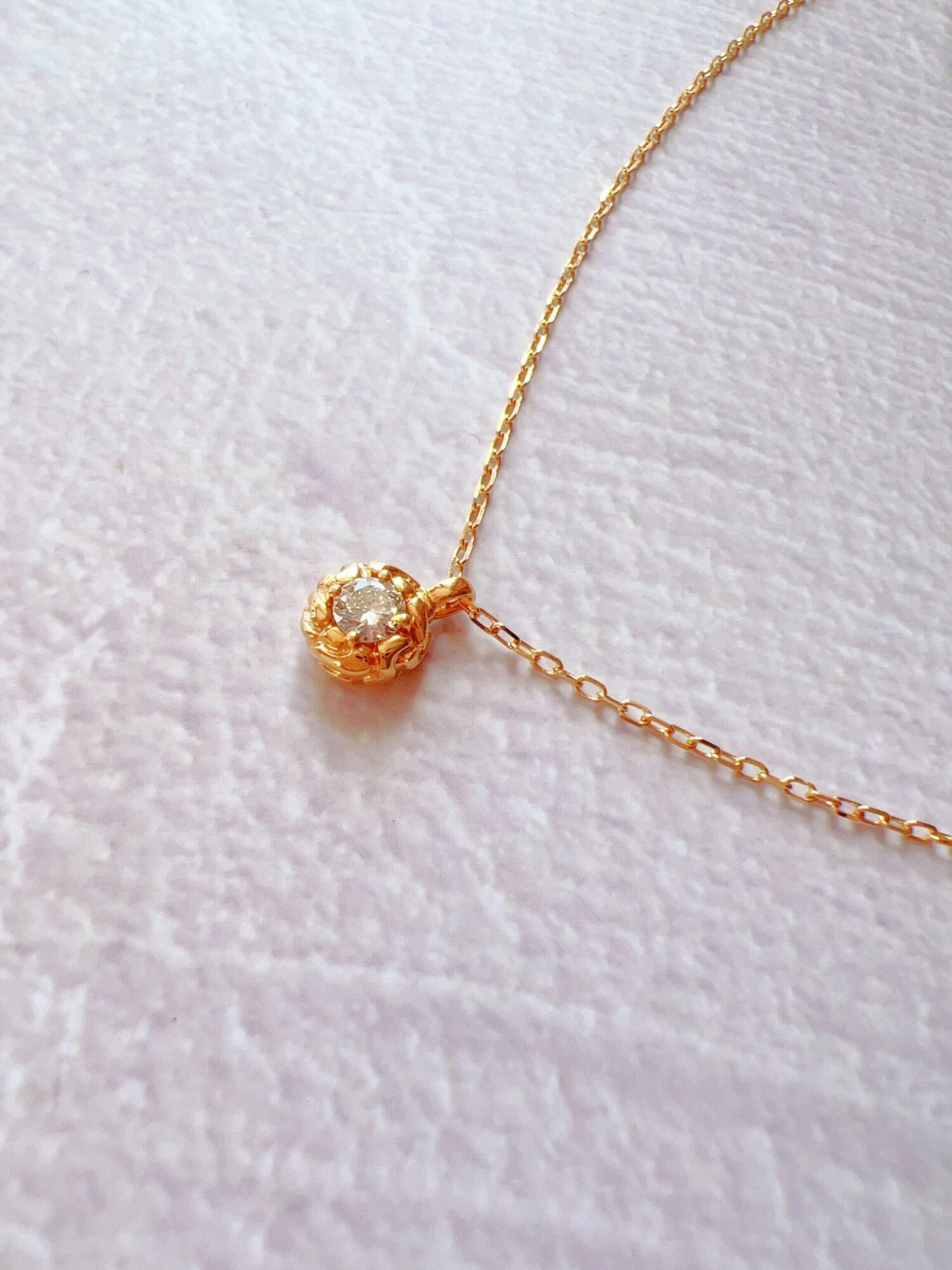 18K Solid Gold Diamond Necklace，14K Gold Solitaire Certified Diamond Necklace Gold Natural Diamond Necklace For Her Gift For Wife