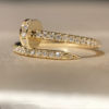14K Solid Gold Nail Ring Full Diamonds