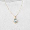 14Kt Gold Aquamarine Necklace, Aquamarine Teardrop Necklace, Aquamarine Pendant, March Birthstone Necklace