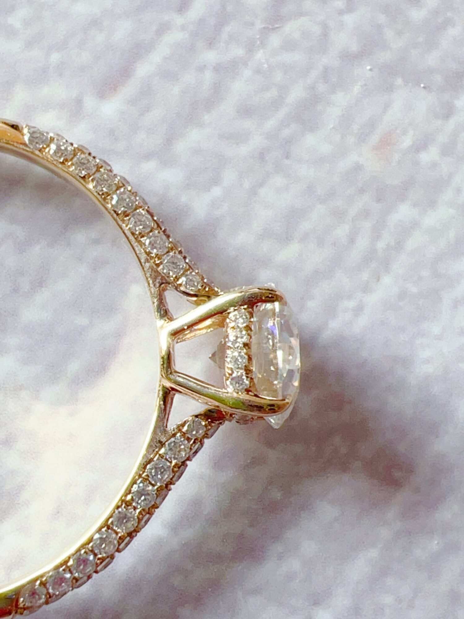 Moissanite engagement ring 14K Solid gold engagement ring Vintage engagement ring Round diamond twisted ring Anniversary promise ring