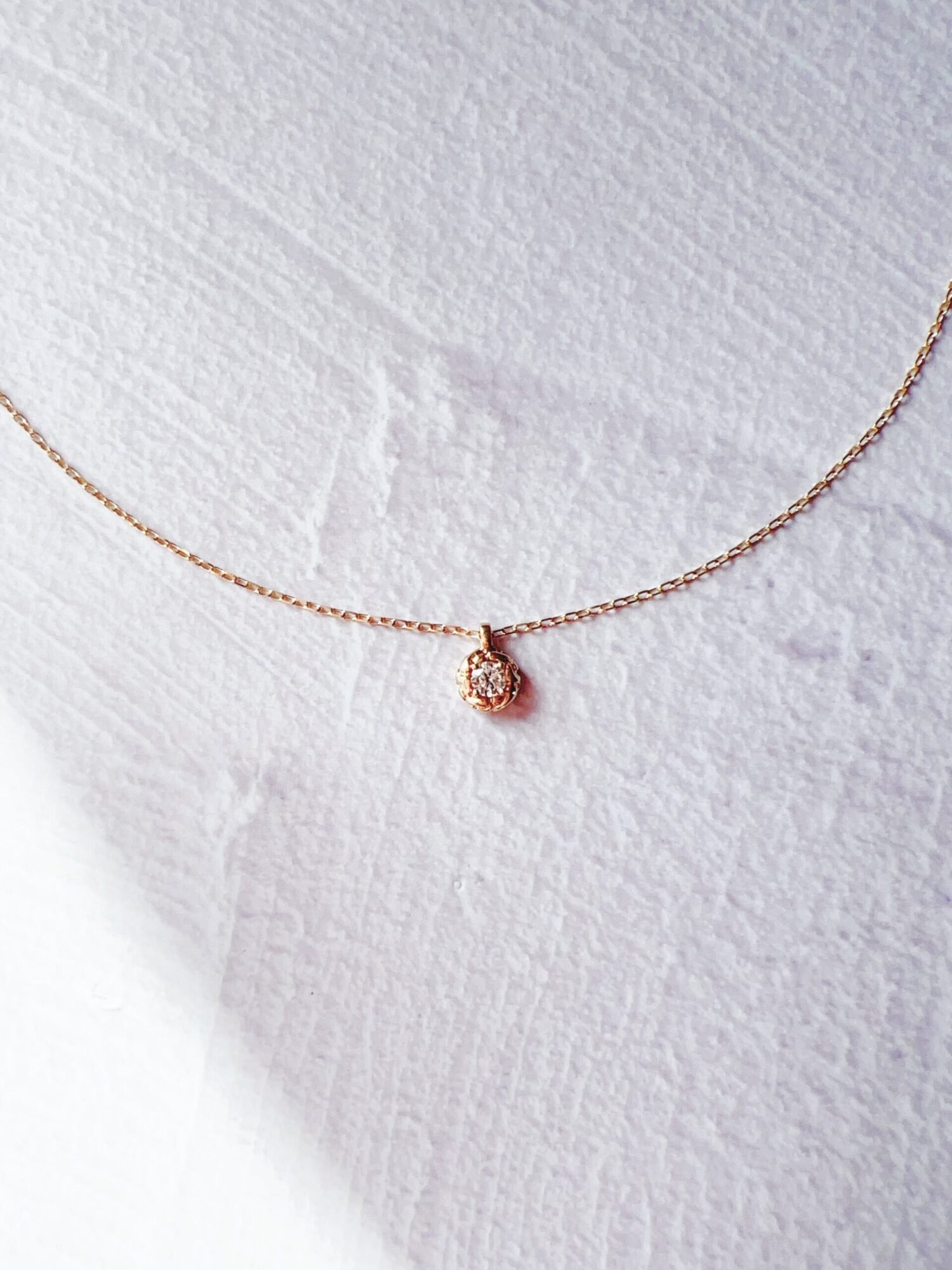 18K Solid Gold Diamond Necklace，14K Gold Solitaire Certified Diamond Necklace Gold Natural Diamond Necklace For Her Gift For Wife