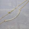 18K Gold Diamond large smile necklace