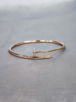 Small/18K Solid Gold Nail Bracelet
