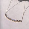 18K Solid Gold Natural Moonstone Seven-Stone Necklace