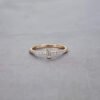18K Yellow Gold Natural Diamond Bar Ring | Minimalist Pavé Band