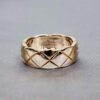 18K Solid Gold Quilted Band Coco Ring, Wide Chunky Ring, 14K Statement Ring Gold ，Thick Dainty Gold Ring, Minimalist Ring, Bridesmaid Gift