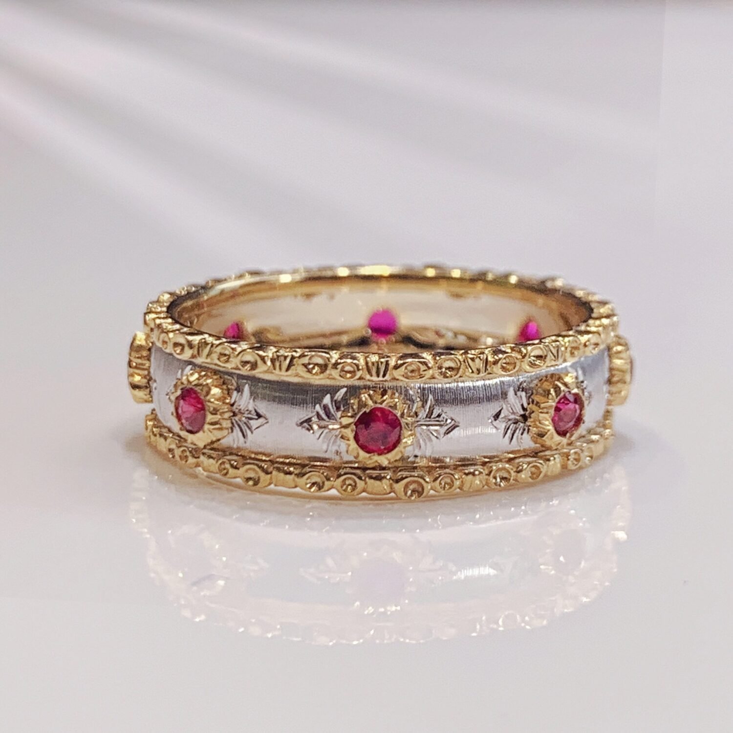 image_a2b4020d-4057-476b-8b33-1f94d871b9d0-1 18K Solid Gold wedding band engagement Ruby Ring vintage Diamond engagement ring Vintage Ruby Ring For Woman