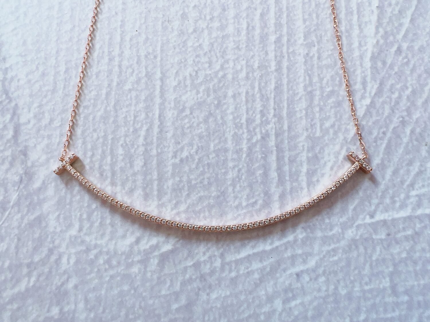 18K Gold Diamond large smile necklace