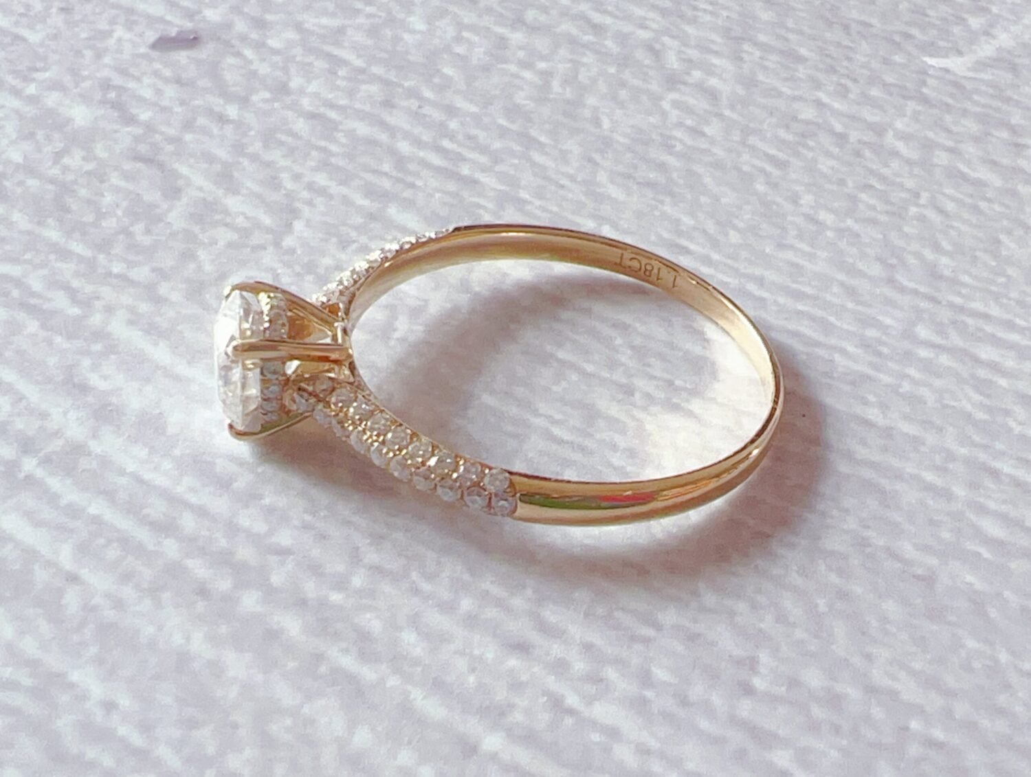 Moissanite engagement ring 14K Solid gold engagement ring Vintage engagement ring Round diamond twisted ring Anniversary promise ring