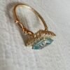 14K Emerald cut Aquamarine ring Tapered, Aquamarine solitaire ring, natural aquamarine ring, genuine aquamarine emerald cut vintage ring,