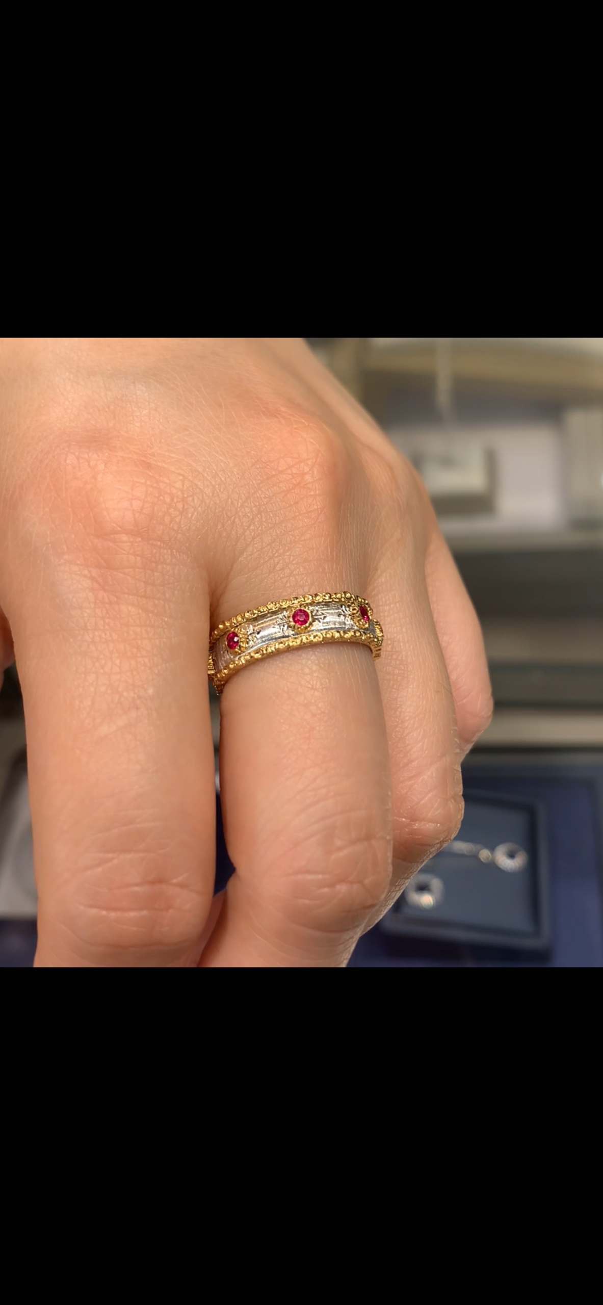image_cadbac52-2438-41bf-b79a-0ec1eb03d231-1 18K Solid Gold wedding band engagement Ruby Ring vintage Diamond engagement ring Vintage Ruby Ring For Woman