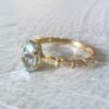 18K Gold Aquamarine Diamond Ring