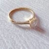 Moissanite engagement ring 14K Solid gold engagement ring Vintage engagement ring Round diamond twisted ring Anniversary promise ring
