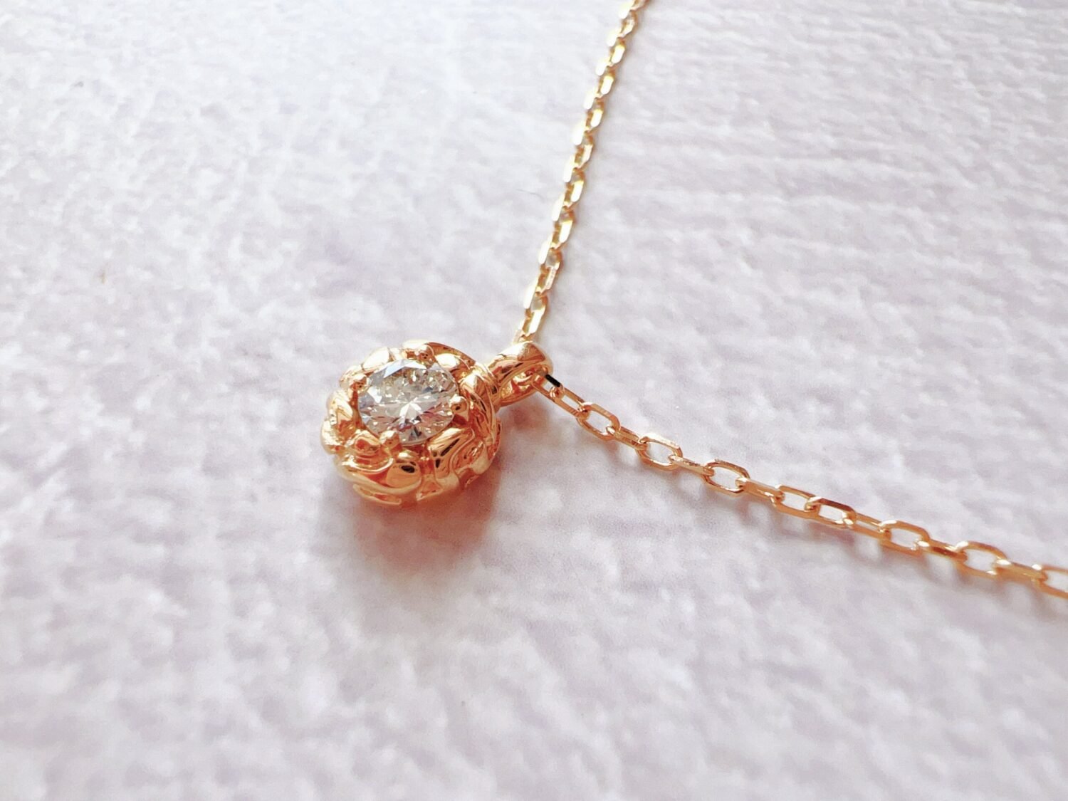 18K Solid Gold Diamond Necklace，14K Gold Solitaire Certified Diamond Necklace Gold Natural Diamond Necklace For Her Gift For Wife