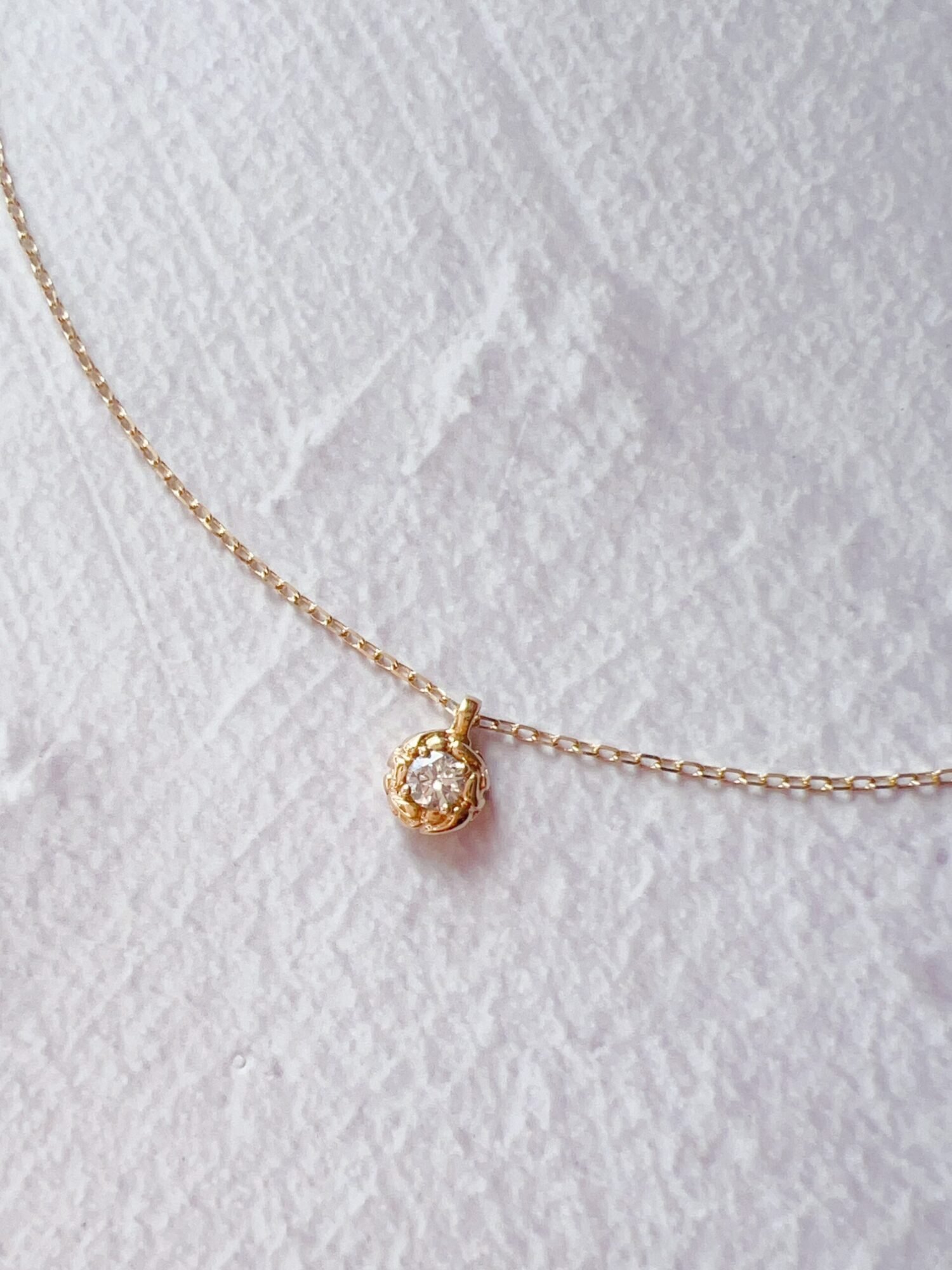 18K Solid Gold Diamond Necklace，14K Gold Solitaire Certified Diamond Necklace Gold Natural Diamond Necklace For Her Gift For Wife