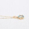 14Kt Gold Aquamarine Necklace, Aquamarine Teardrop Necklace, Aquamarine Pendant, March Birthstone Necklace