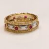 image_e4c06384-7757-4edc-acaf-157065595083-1 18K Solid Gold wedding band engagement Ruby Ring vintage Diamond engagement ring Vintage Ruby Ring For Woman
