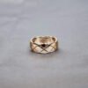 18K Solid Gold Quilted Band Coco Ring, Wide Chunky Ring, 14K Statement Ring Gold ，Thick Dainty Gold Ring, Minimalist Ring, Bridesmaid Gift